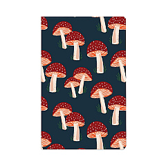 Denik Classic Layflat Softcover Notebook, Mushroom Artwork, Medium/College Rule, Navy Blue/Multicolor Cover, (72) 8 x 5 Sheets (DNKLFC1138L)