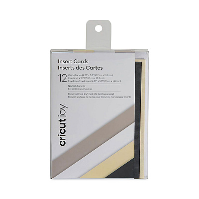 Cricut Joy Insert Cards, 4.25 x 5.5, 12 Assorted Color Cards/12 Black Inserts/12 White Envelopes (CCU2007253)