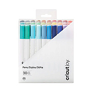 Cricut Joy Porous Point Pens, Stick, Fine 0.4 mm, Assorted Ink Colors, White Barrel, 30/Set (CCU2008801)