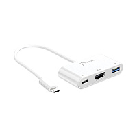 j5create USB-C to HDMI/USB Adapter, 7.87", White (JCRJCA379)