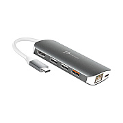 j5create USB-C Multiport Adapter, Gray/White (JCRJCD383)