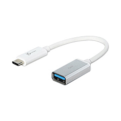 j5create USB-C to USB Adapter, 4", Silver/White (JCRJUCX05US)