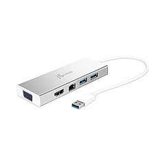 j5create Dual Monitor Docking Station for PC/Mac, Silver (JCRJUD380)