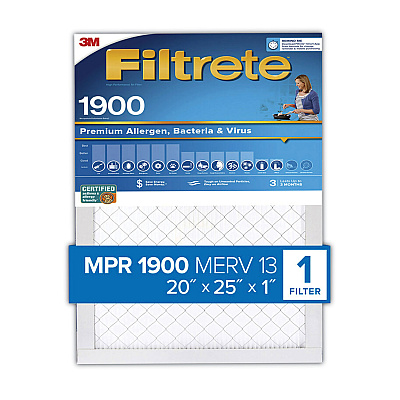 Filtrete Premium Allergen, Bacteria and Virus Air Filter, MERV 13, MPR 1900, 20 x 25 (7100222948)