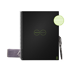 Rocketbook Core Smart Notebook, Medium/College Rule, Black Cover, (16) 11 x 8.5 Sheets (RKBEVR2LRCA)