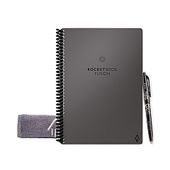 Rocketbook Fusion Smart Notebook, Seven Assorted Page Formats, Gray Cover, (21) 8.8 x 6 Sheets (RKBEVRFERCCIGFR)