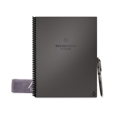 Rocketbook Fusion Smart Notebook, Seven Assorted Page Formats, Gray Cover, (21) 11 x 8.5 Sheets (EVRFLRCCIGFR)