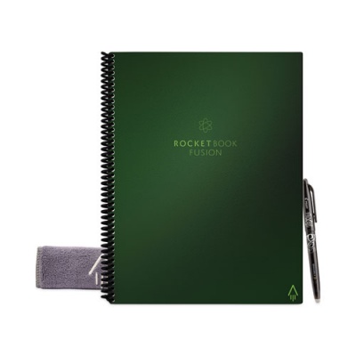 Rocketbook Fusion Smart Notebook, Seven Assorted Page Formats, Terrestrial Green Cover, (21) 11 x 8.5 Sheets (EVRFLRCCKGFR)