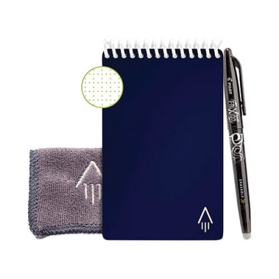 Rocketbook Mini Notepad, Midnight Blue Cover, Dot Grid Rule, 3 x 5.5, White, 24 Sheets (EVRMRCDF)