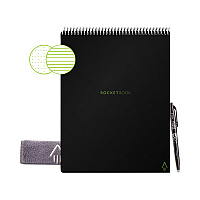 Rocketbook Flip Smart Notepad, Black Cover, Lined/Dot Grid Rule, 8.5 x 11, White, 16 Sheets (RKBFLPLRCA)
