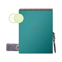 Rocketbook Flip Smart Notepad, Teal Cover, Lined/Dot Grid Rule, 8.5 x 11, White, 16 Sheets (RKBFLPLRCCCE)