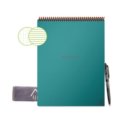 Rocketbook Flip Smart Notepad, Teal Cover, Lined/Dot Grid Rule, 8.5 x 11, White, 16 Sheets (FLPLRCCCE)