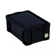 Really Useful Box 9.51 Qt. Latch Lid Storage Tote, 15.55" x 10.04" x 6.1", Solid Black (9BKPK4)