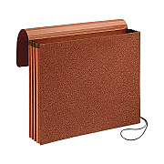 Earthwise by Pendaflex Recycled Expanding Wallet, 5.25" Expansion, 1 Section, Elastic Cord Closure, Legal Size, Redrope (PFXE1075G)