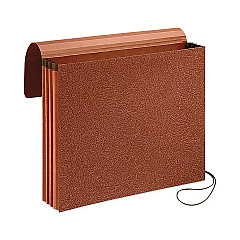 Earthwise by Pendaflex Recycled Expanding Wallet, 5.25" Expansion, 1 Section, Elastic Cord Closure, Legal Size, Redrope (PFXE1075G)