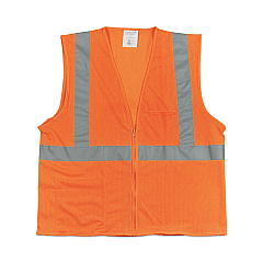 PIP ANSI Class 2 Hook and Loop Safety Vest, 2X-Large, Hi-Viz Orange (PID302MVGOR2X)