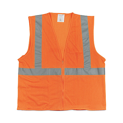 PIP Zipper Safety Vest, Large, Hi-Viz Orange (PID302MVGZORL)