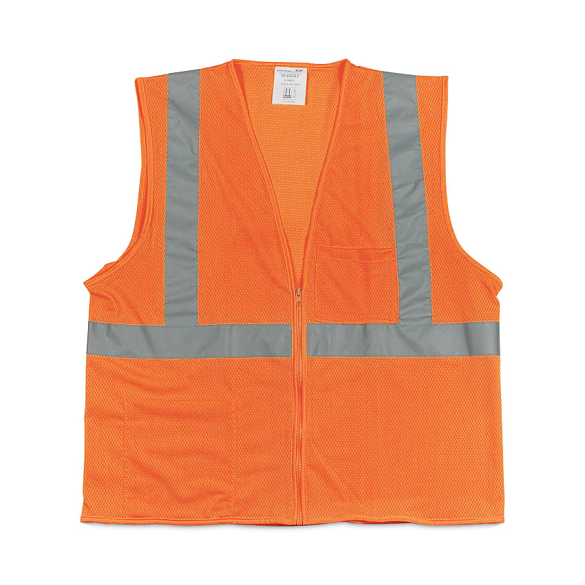 PIP Zipper Safety Vest, X-Large, Hi-Viz Orange (PID302MVGZORXL)