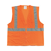 PIP ANSI Class 2 Two-Pocket Zipper Mesh Safety Vest, Polyester Mesh, Large, Orange (PID3020702ZORL)