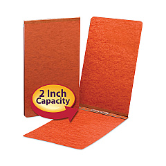 Smead Prong Fastener Premium Pressboard Report Cover, Two-Piece Prong Fastener, 2" Capacity, 8.5 x 14, Red/Red, 25/Box (SMD81732BX)