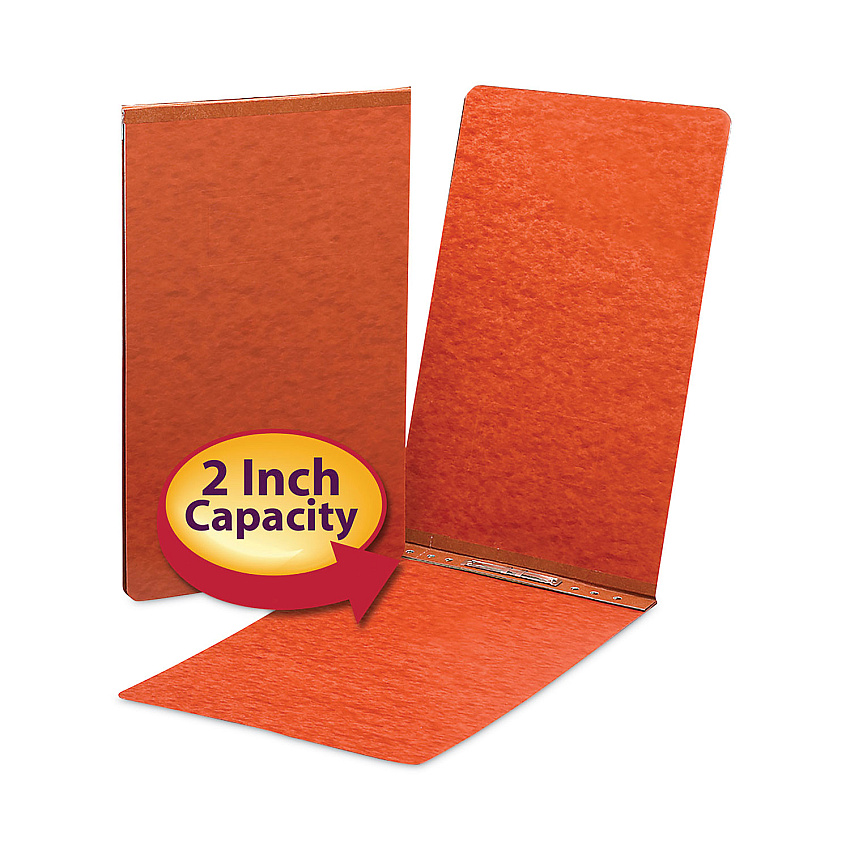 Smead Prong Fastener Premium Pressboard Report Cover, Two-Piece Prong Fastener, 2" Capacity, 8.5 x 14, Red/Red, 25/Box (SMD81732BX)