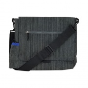 So-Mine Fabric Casual Messenger Bag, Charcoal/Cobalt (SM456)