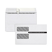 TOPS 1099 Self-Seal Security Tinted Double Window Envelope, Square Flap, Self-Adhesive Closure, 5.63 x 9.5, White, 100/Pack (TOP7535PS100)