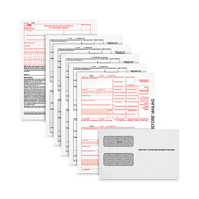 TOPS Five-Part 1099-DIV Tax Form Kit for Inkjet/Laser Printers, Five-Part Carbonless, 8.5 x 5.5, 2 Forms/Sheet, 100 Forms Total (LDIV4KITS)