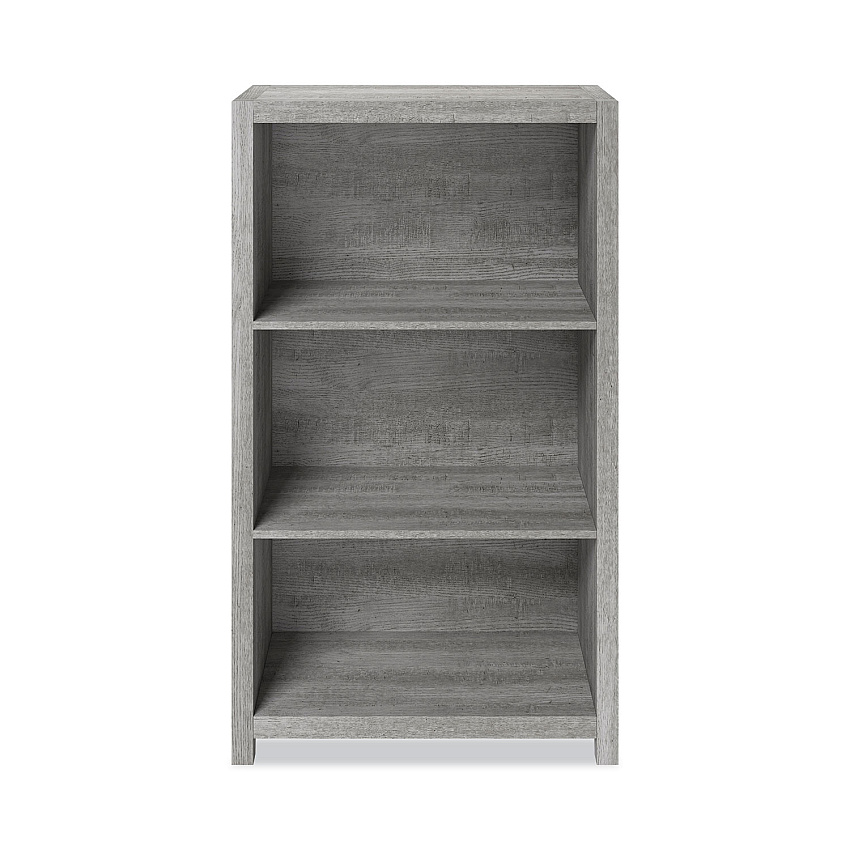 Whalen Fallbrook Bookcase, Three-Shelf, 28w x 14d x 48.25h, Smoked Ash/Rustic Warm Gray (WHLSPUSFBBKGM)