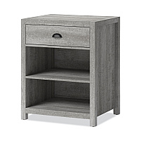 Whalen Fallbrook Printer Stand, Engineered Wood, 3 Shelves, 1 Drawer, 50 lb Capacity, 24" x 20" x 30.25", Smoked Ash (WHLSPUSFBPSGM)