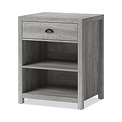 Whalen Fallbrook Printer Stand, Engineered Wood, 3 Shelves, 1 Drawer, 50 lb Capacity, 24" x 20" x 30.25", Smoked Ash (WHLSPUSFBPSGM)