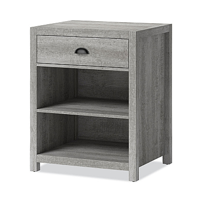 Whalen Fallbrook Printer Stand, Engineered Wood, 3 Shelves, 1 Drawer, 50 lb Capacity, 24" x 20" x 30.25", Smoked Ash (WHLSPUSFBPSGM)