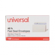 Universal Peel Seal Strip Security Tint Business Envelope, #6 3/4, Square Flap, Self-Adhesive Closure, 3.63 x 6.5, White, 100/Box (36106)
