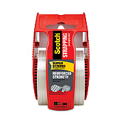 Scotch Reinforced Strength Shipping and Strapping Tape in Dispenser, 1.5" Core, 1.88" x 10 yds, Clear (MMM50)