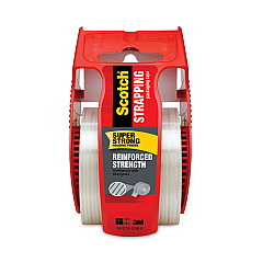 Scotch Reinforced Strength Shipping and Strapping Tape in Dispenser, 1.5" Core, 1.88" x 10 yds, Clear (MMM50)