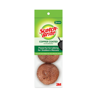 Scotch-Brite Metal Scrubbing Pads, 2.25 X 2.75, Copper, 3/pack, 8/ Packs/carton (MMM213C)