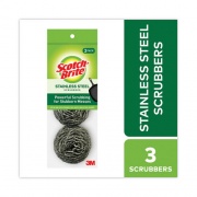 Scotch-Brite Metal Scrubbing Pads, 2.25 x 2.75, Silver, 3/Pack, 8 Packs/Carton (214C)