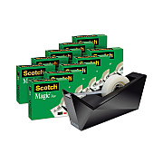 Scotch Magic Tape Desktop Dispenser Value Pack, 1" Core, 0.75" X 83.33 Ft, Clear, 10/pack (MMM810K10C17MB)