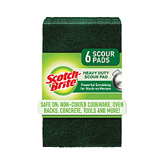 Scotch-Brite Heavy-Duty Scouring Pad, 3.8 x 6, Green, 5/Carton (MMM2265)