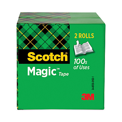 Scotch Magic Tape Refill, 3" Core, 0.5" x 72 yds, Clear, 2/Pack (MMM8102P1272)