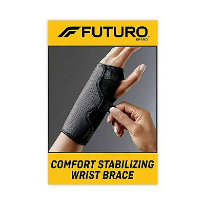 FUTURO Adjustable Reversible Splint Wrist Brace, Fits Wrists 5.5" to 8.5", Black (MMM10770EN)