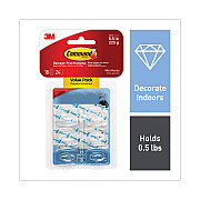 Command Clear Hooks and Strips, Mini, Plastic, 0.5 lb Capacity, 18 Hooks and 24 Strips/Pack (MMM17006CLR18ES)