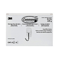 Command Clear Hooks and Strips, Small, Plastic/Metal, 0.5 lb Capacity, 40 Hooks and 48 Strips/Pack (MMM17067CLRS40N)