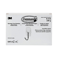 Command Clear Hooks and Strips, Small, Plastic/Metal, 0.5 lb Capacity, 40 Hooks and 48 Strips/Pack (MMM17067CLRS40N)