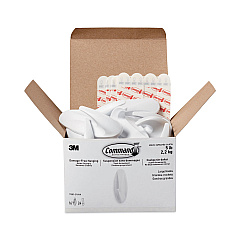 Command Designer Hooks, Large, Plastic, White, 5 lb Capacity, 16 Hooks and 24 Strips/Pack (MMM17083S16NA)