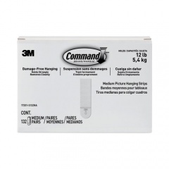 Command Picture Hanging Strips, Value Pack, Medium, Removable, Holds Up to 12 lbs, 0.75 x 2.75, White, 132 Pairs/Pack (17201S132NA)