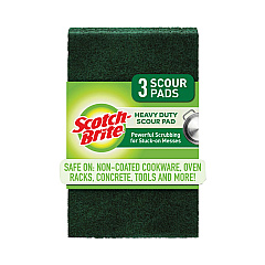 Scotch-Brite Heavy-Duty Scour Pad, 3.8 x 6, Green, 10/Carton (MMM22310CT)
