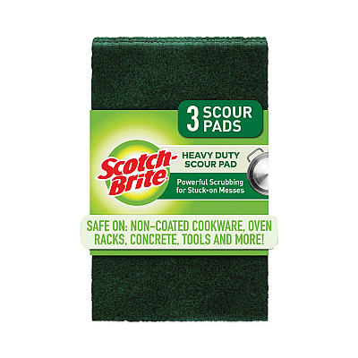 Scotch-Brite Heavy-Duty Scour Pad, 3.8 x 6, Green, 10/Carton (MMM22310CT)