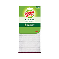Scotch-Brite Kitchen Cleaning Cloth, Microfiber, 11.4 x 12.4, White, 2/Pack, 12 Packs/Carton (MMM90322)