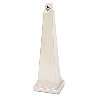 Rubbermaid Commercial GroundsKeeper Cigarette Waste Collector, Pyramid, 1 gal, 12.25 x 39.75, Beige (RCP257088BG)